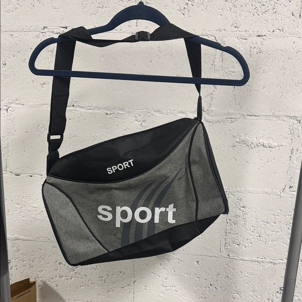 BRAND NEW Small Duffle Sports Bag - SPORT - Gray & Black Men's Athletic Bag